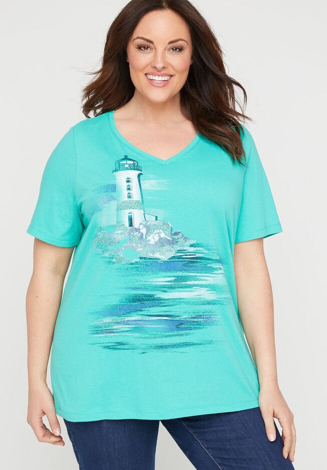 Sparkling Lighthouse Tee, WATER FALL, hi-res image number null