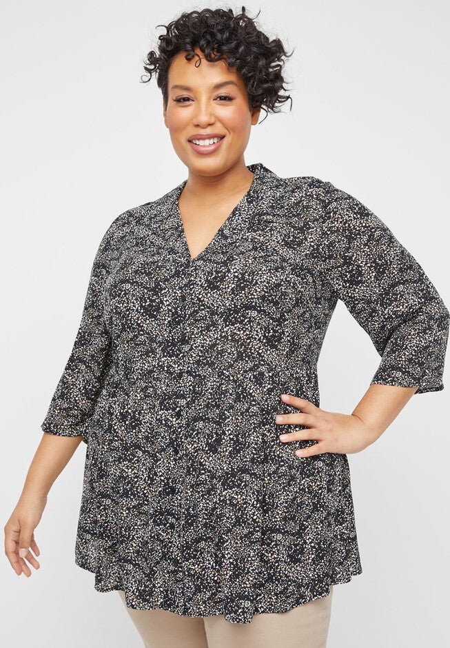 Wexford Peplum Tunic, BLACK, hi-res image number 0