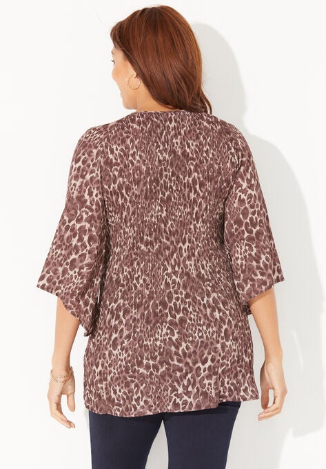 Bejeweled Pleated Blouse, , on-hover image number null