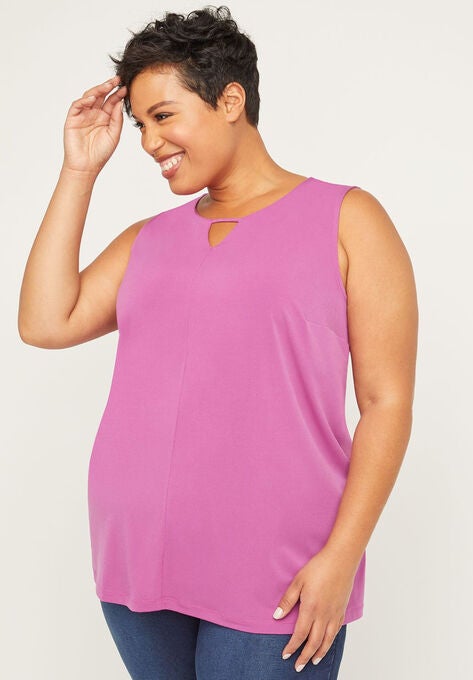 Timeless Tunic Tank With Cutout, VIVID VIOLA, hi-res image number null