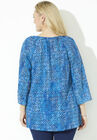Sequin Trim Gauze Peasant, , on-hover image number null
