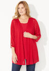 Shadow Stripe Cardigan, CLASSIC RED, hi-res image number null