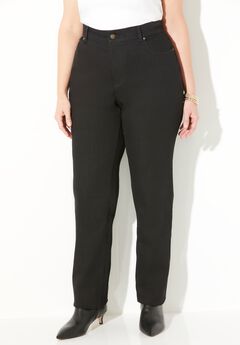 Plus Size Mid Rise Straight Leg Jeans