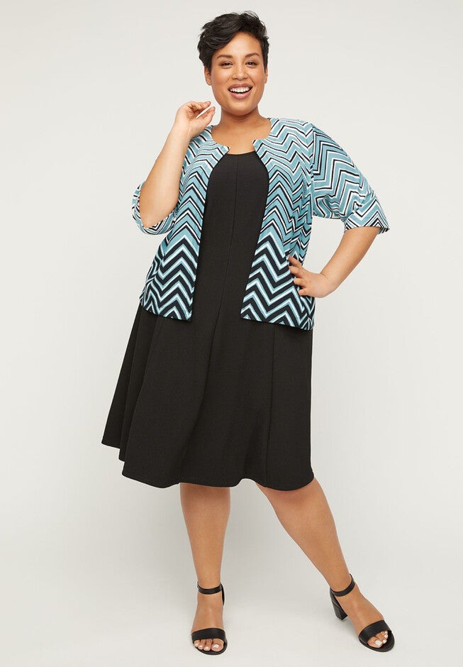 Shaded Isle Jacket Dress, CHEVRON, hi-res image number null