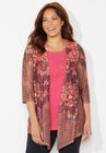 Harmony Knit Herringbone Cardigan, RICH BURGUNDY MEDALLION PLACEMENT, hi-res image number null