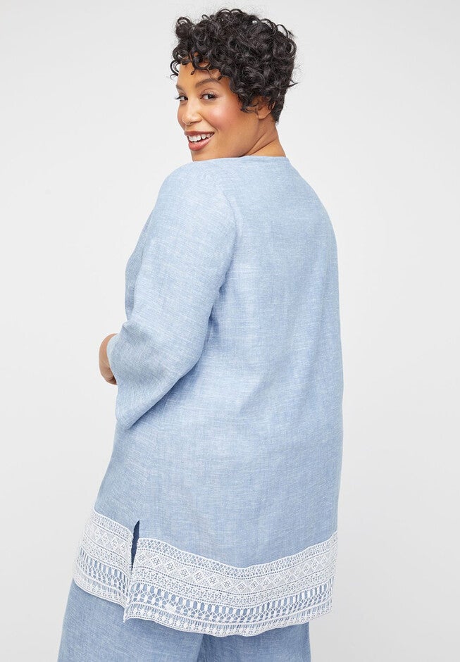 Embroidered Breeze Linen Blend Overpiece, , on-hover image number 1