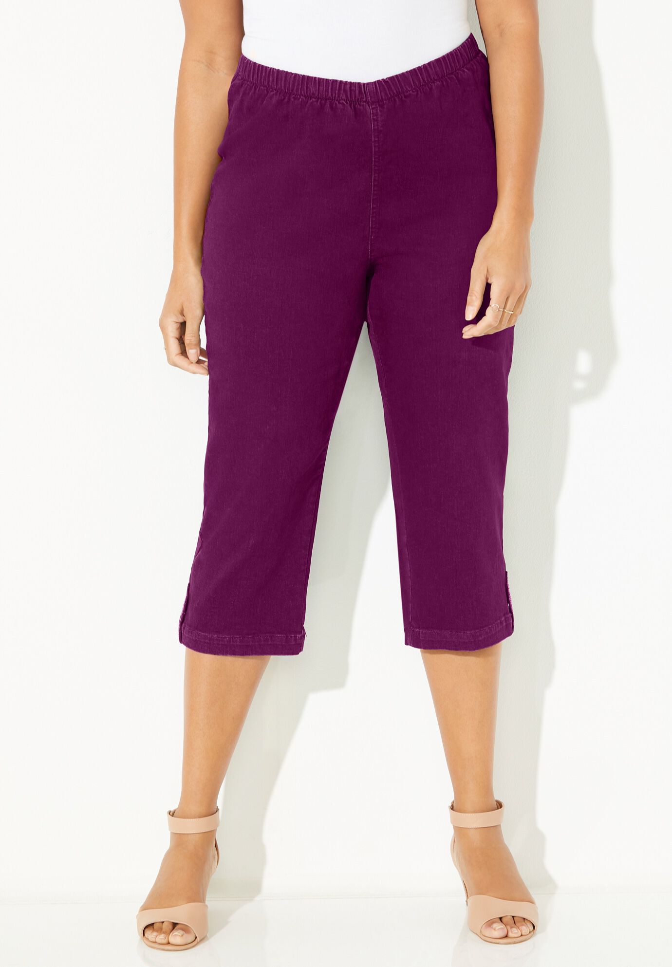 Everyday Capri with Sparkle Hem, DEEP BERRY, hi-res image number 0