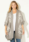 Cozy Blanket Ruana Wrap, IVORY NATURAL HEATHER, hi-res image number null