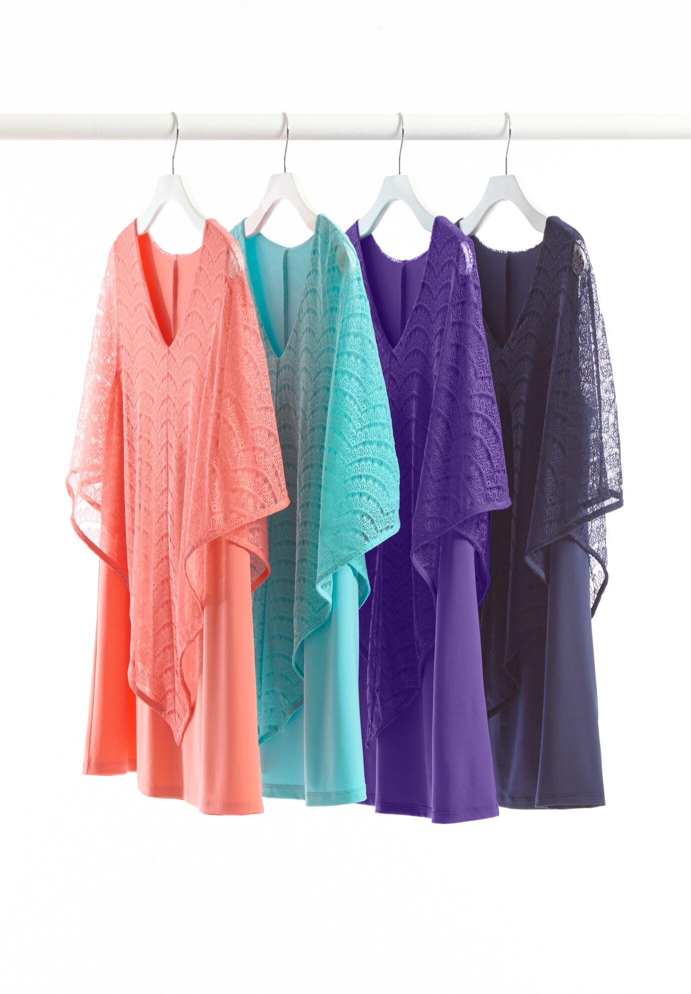 Crochet Poncho Duet Top, , on-hover image number 1