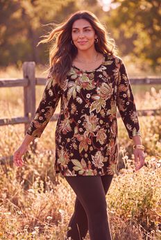 Easy Fit 3/4-Sleeve Scoopneck Tunic