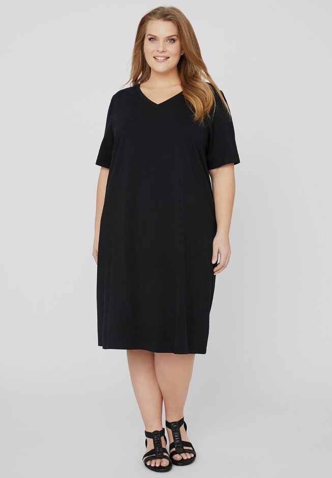 Suprema V-Neck Dress, BLACK, hi-res image number null