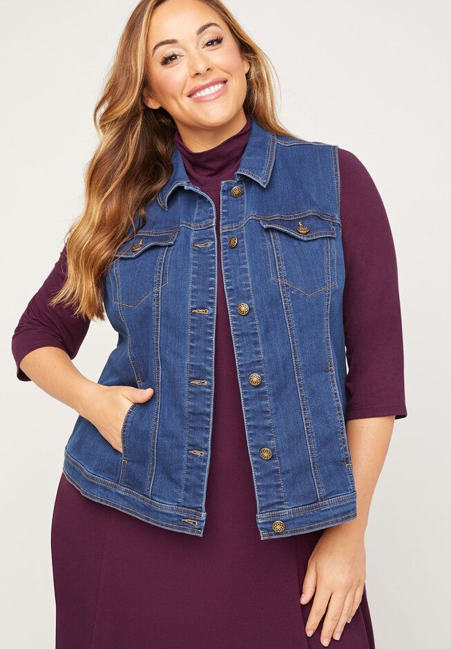 Denim Vest, DENIM, hi-res image number null