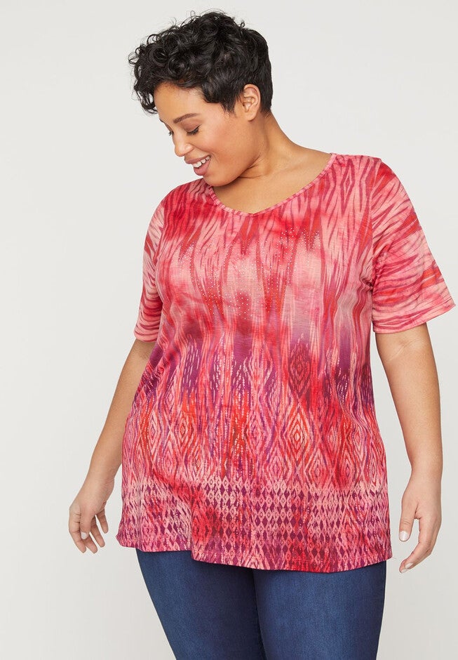 Sparkle Ikat Top, MULTI PINK DIAMOND, hi-res image number null