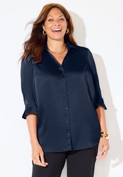 Satin Buttonfront Shirt