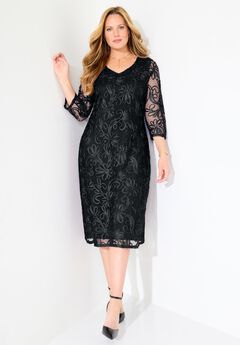 A-Line Embroidered Midi Dress