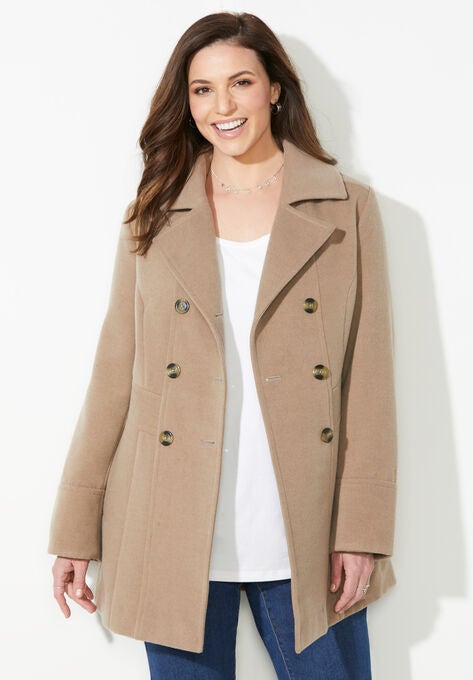 Trapunto Stitch Peacoat, DARK TAUPE, hi-res image number null