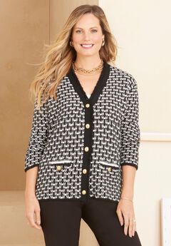 Liz&Me® Tweed Button Cardigan