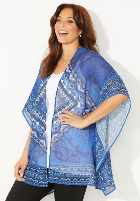 Scarf Print Kimono, , alternate image number null