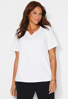 Suprema® Embroidered Notch-Neck Tee