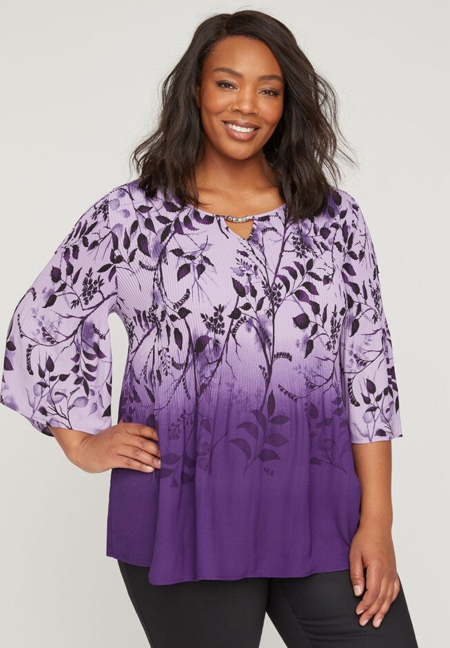 Victorian Purple Pleated Top, VICTORIA PURPLE, hi-res image number null