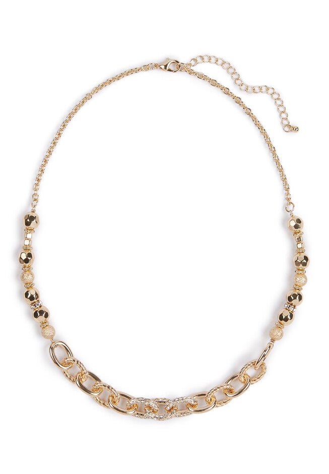 Enhanced Chain Link Necklace, GOLD, hi-res image number 0