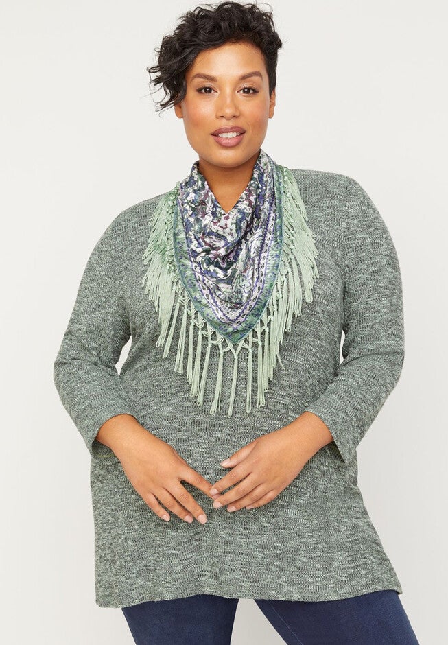 ComfySoft Duet Scarf Tunic Top, DEEP LAUREL, hi-res image number null