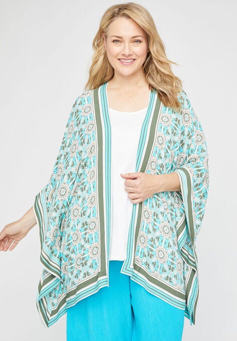 Springwater Gauze Kimono, GEO PRINT, hi-res image number null