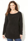 Cashmiracle™ Cable Sweater, BLACK, hi-res image number null