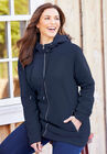 Sweater Fleece Coat with Sherpa Lined Hood, NAVY, hi-res image number null