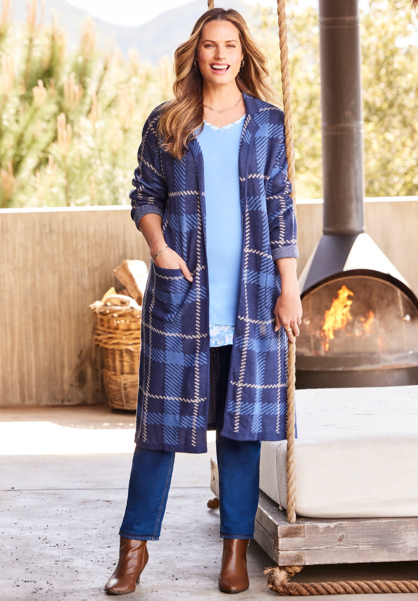 Liz&Me&reg; Trench Cardigan, , alternate image number 4