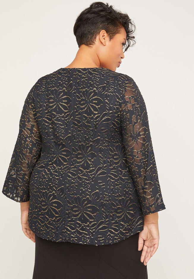 Black Label Gold Shimmer Blouse, , on-hover image number 1