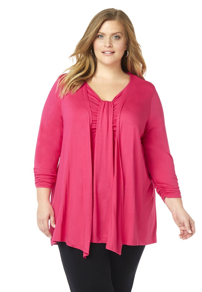 AnyWear Ruched Cascade, PINK PEACOCK, hi-res image number 0