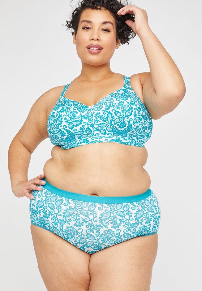 Cotton Full Brief Panty, ALL OVER LACE BLUEBIRD, hi-res image number 0