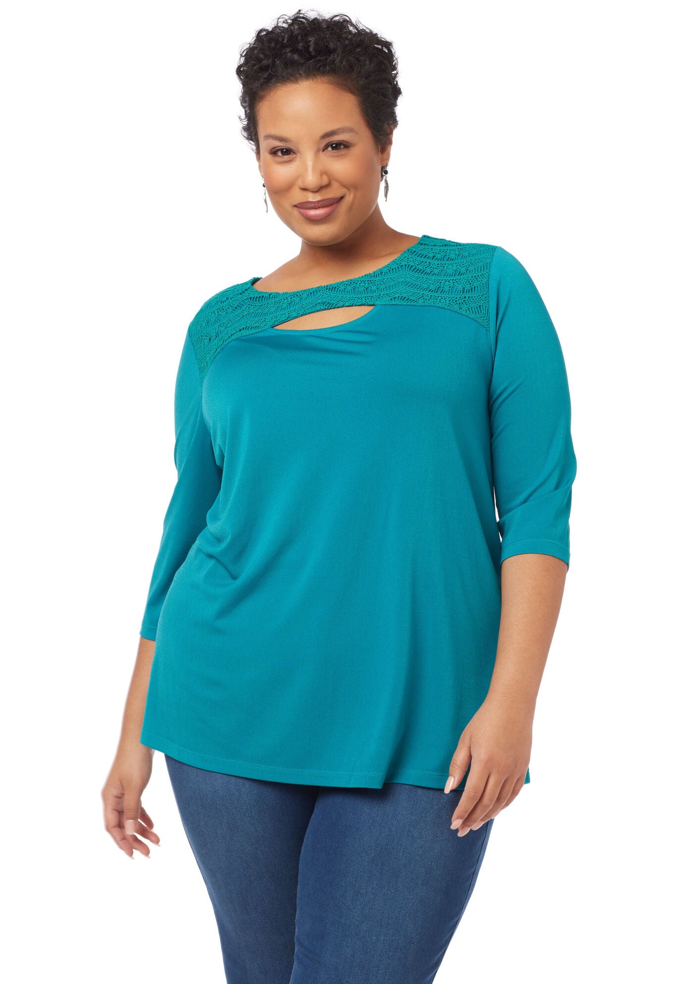 Peekaboo Top, TEAL, hi-res image number 0