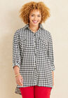 Liz&Me™ Camp Shirt, BLACK HOUNDSTOOTH, hi-res image number null