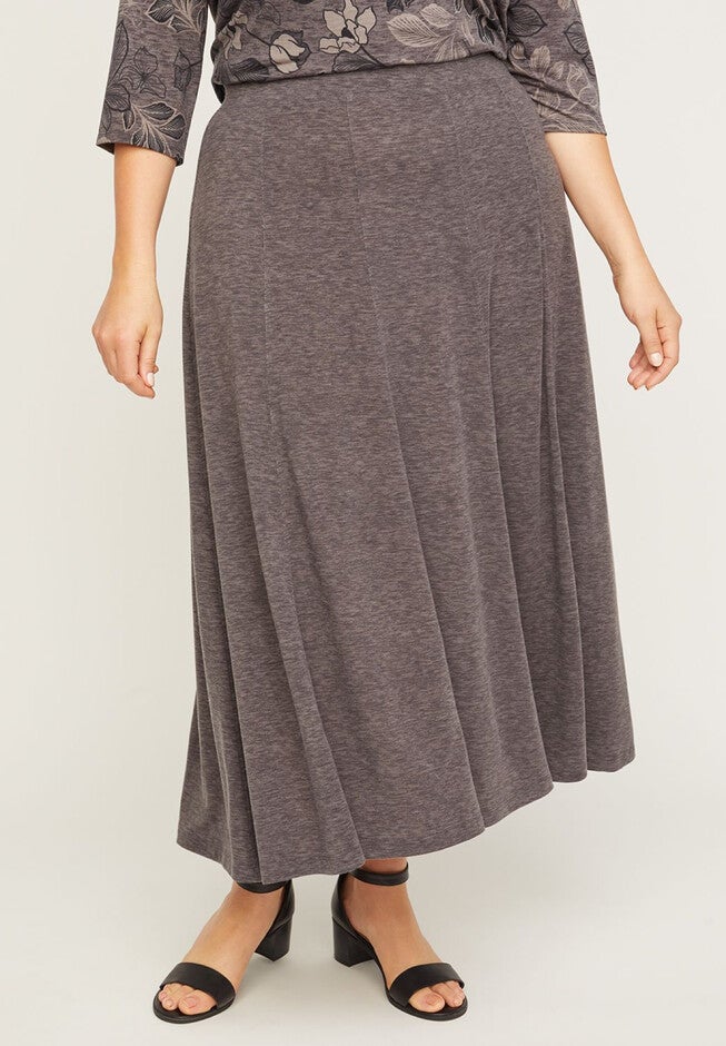 AnyWear Seamed Maxi Skirt, HEATHER GREY, hi-res image number null