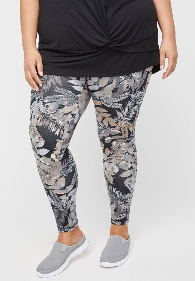 Cedar Key Active Legging, BLACK WHITE FLORAL, hi-res image number null