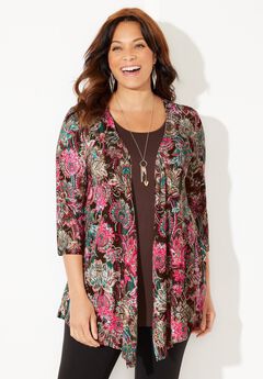 Cardigan and Tank One Piece Top