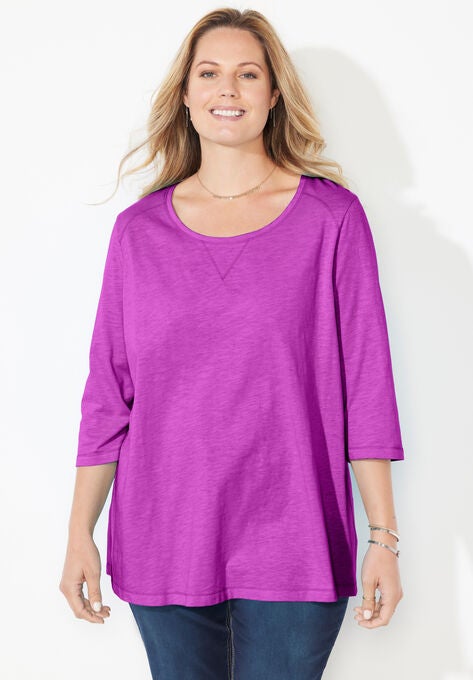 Active Slub Scoopneck Tee, ORCHID PURPLE, hi-res image number null