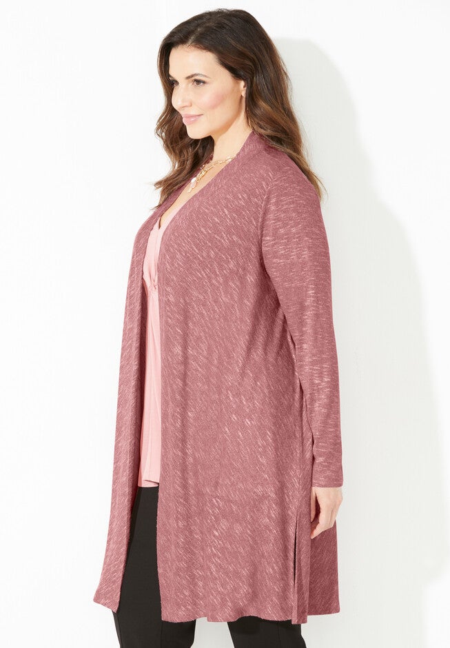 Curvy Collection Duster Cardigan, , alternate image number 2