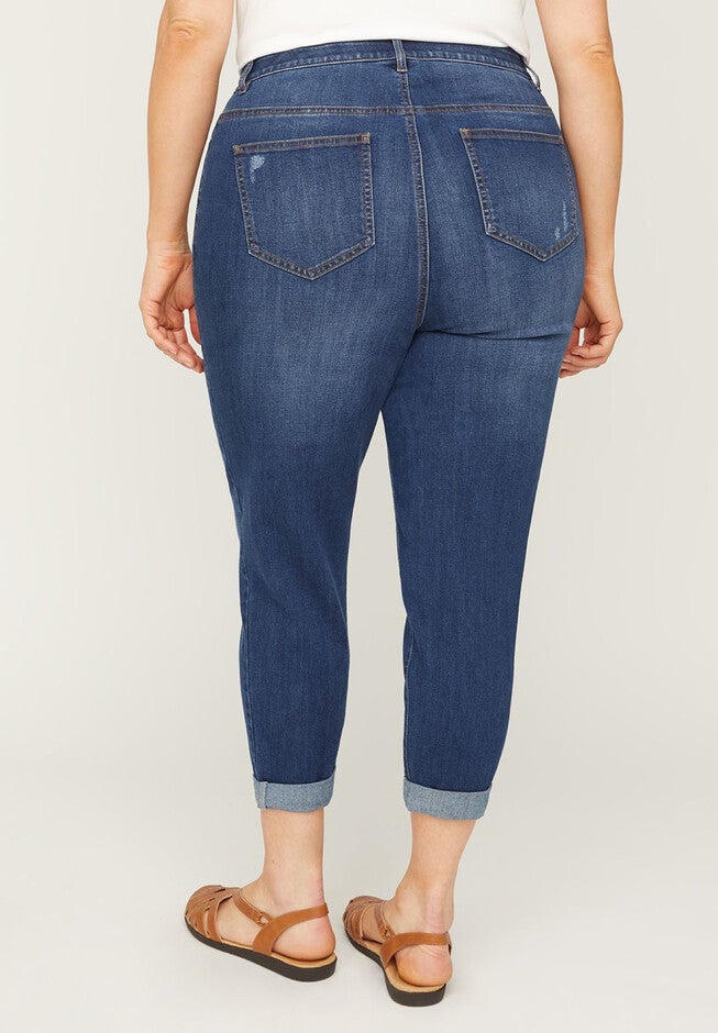 Ripped Jean Capri with Cuffed Hem, , on-hover image number 1