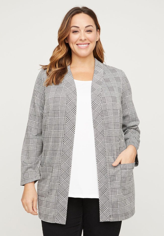 Mad For Plaid Cascade Jacket, BLACK AND WHITE, hi-res image number 0