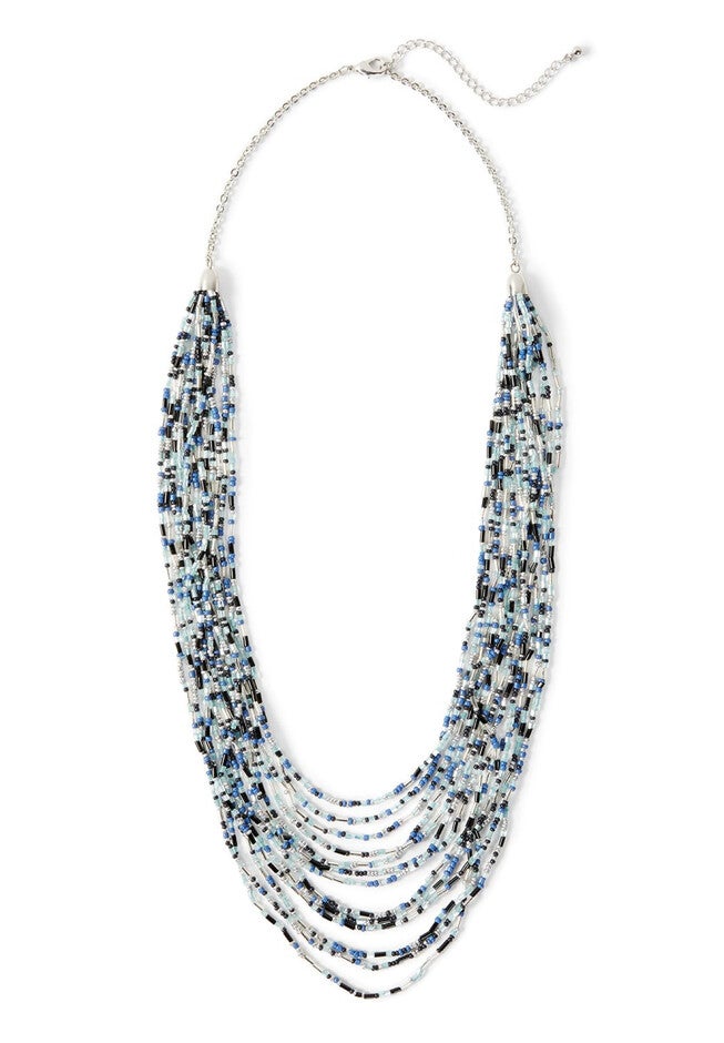 Santorini Layered Necklace, TRUE NAVY, hi-res image number 0