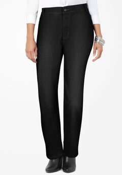 Plus Size Black Straight Leg Jeans