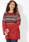 Fair Isle Pullover Sweater, CLASSIC RED, hi-res image number null