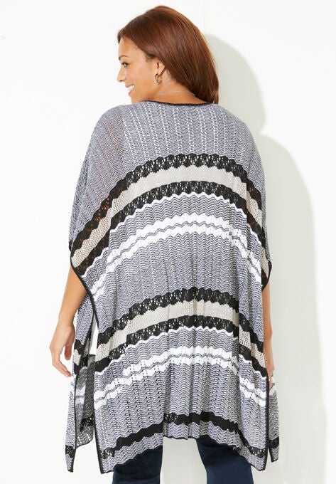 Pointelle Stripe Kimono, , on-hover image number null
