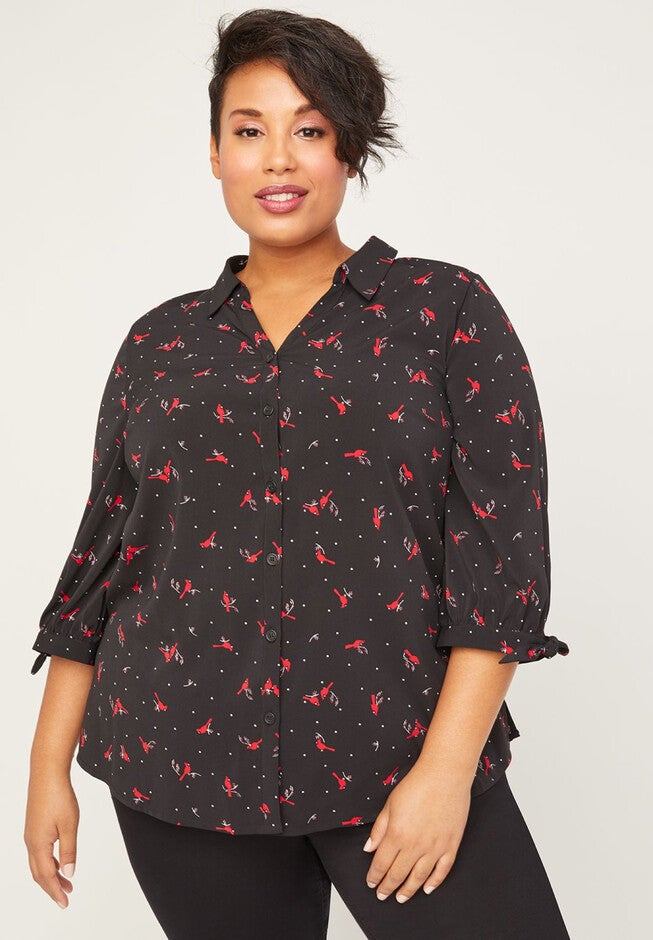 Cardinal Signature Crepe Blouse, CARDINAL PRINT, hi-res image number null