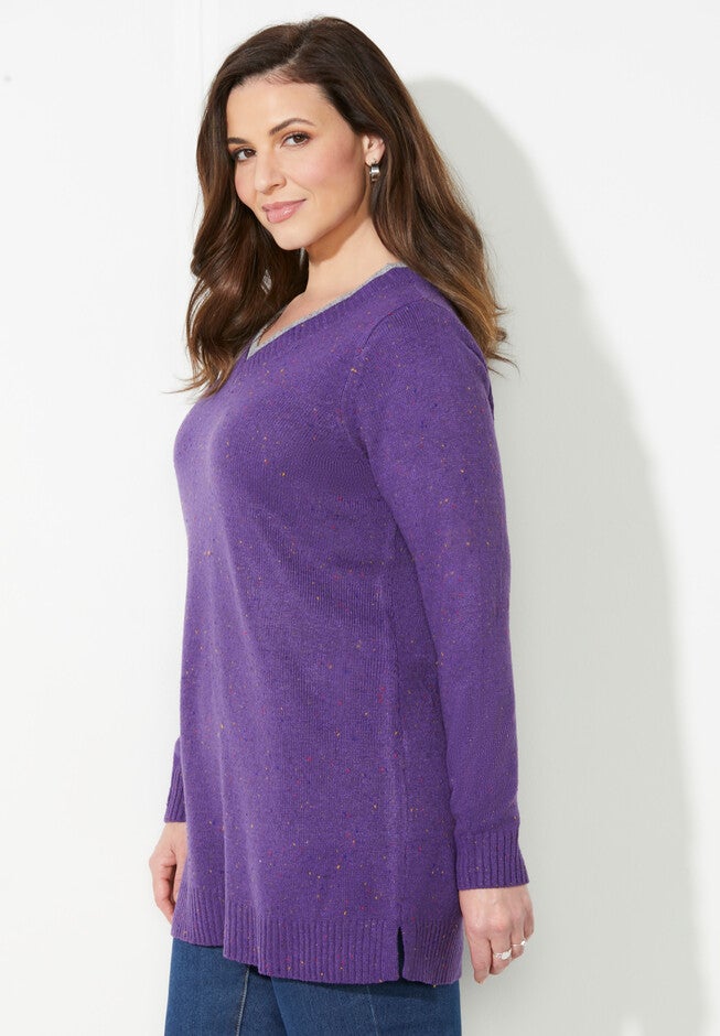 Retro Rib Pullover Sweater, , alternate image number null