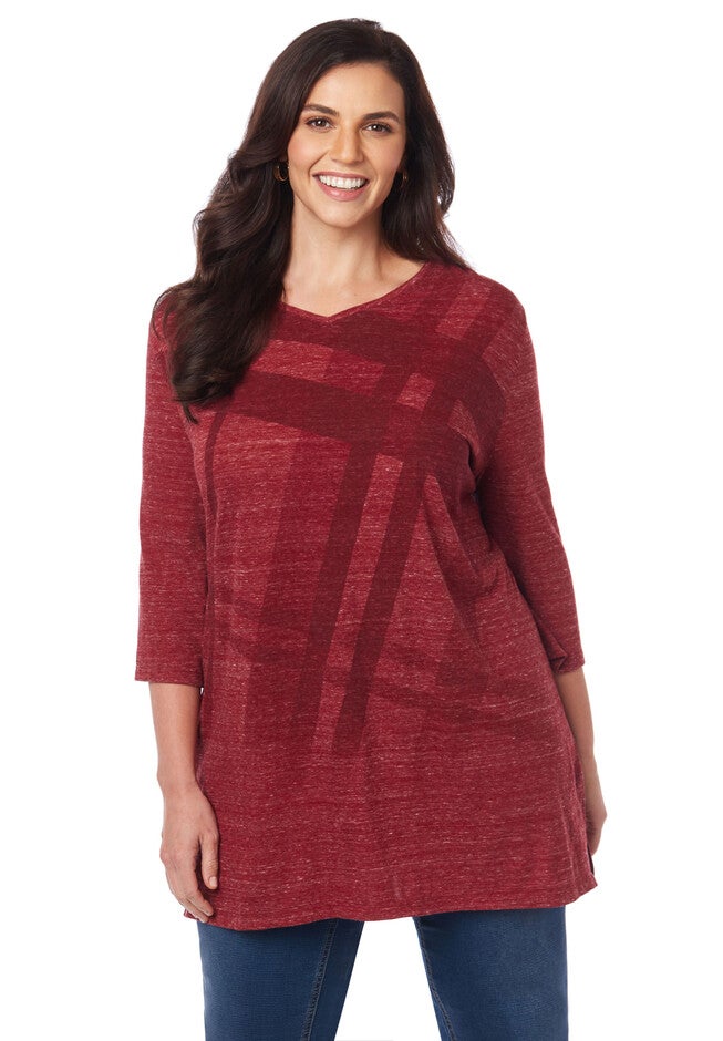 Crosscut Easy Fit Tee, DEEP SCARLET, hi-res image number null