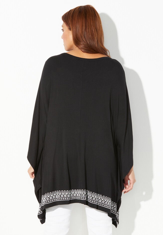 AnyWear Flowy Border Print Top, , on-hover image number null